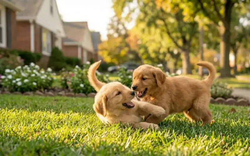 puppy-playing-with-other-dogs-social puppy playing with other vaccinated dogs socialization