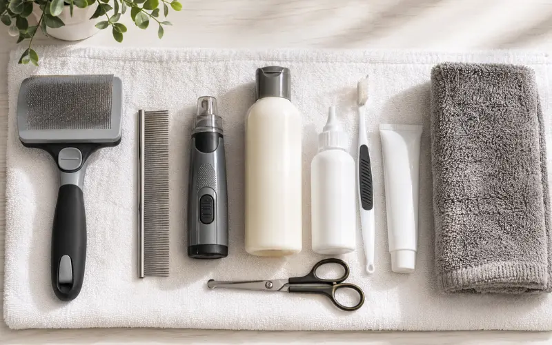 essential dog grooming tools and supplies at home