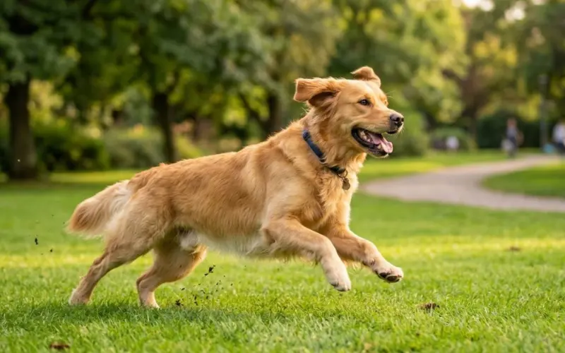dog running happily toward owner during recall training
