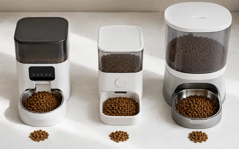 automatic-dog-feeder-comparison-devices automatic dog feeders compared side by side