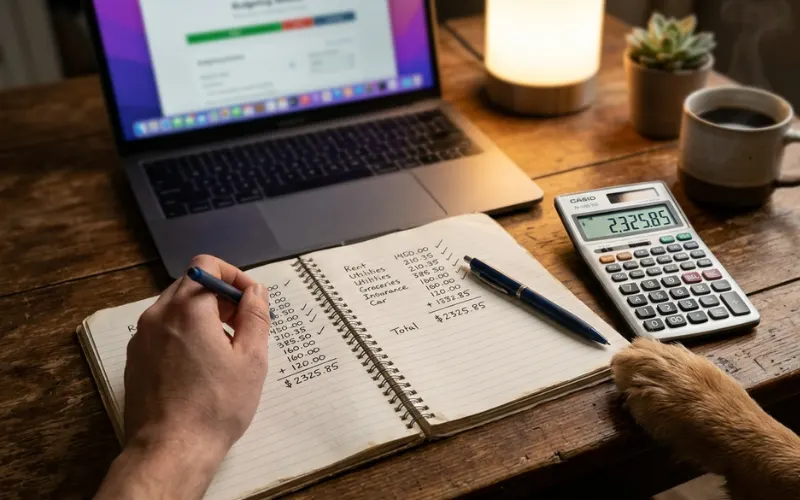 calculating-training-course-value-notebook owner calculating real value of training course
bundle with notebook and calculator