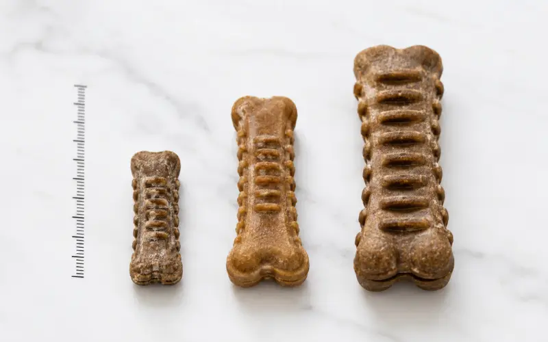 dog-dental-chew-size-comparison dog dental chews in different sizes for different breeds