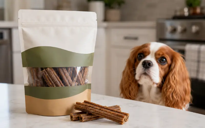 vohc-seal-dog-dental-chew-packaging dog dental chew packaging showing VOHC accepted seal