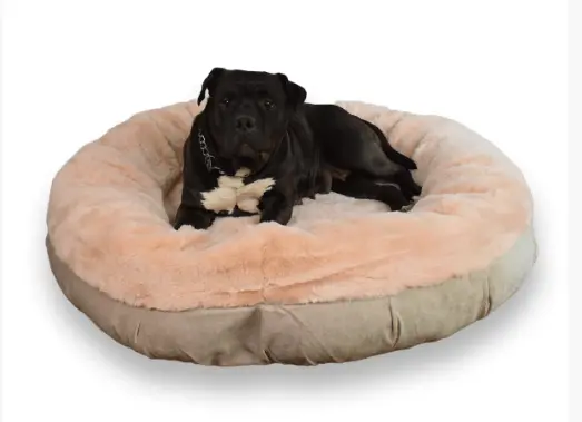 Calming Faux Fur Round Bed