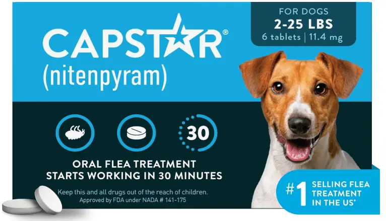 Capstar Oral Flea Tablets for Dogs 2 to 25 Pounds with Nitenpyram