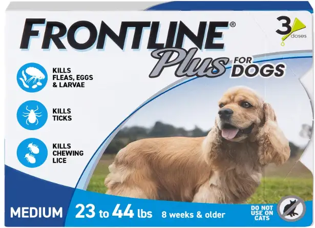 Frontline Plus Flea and Tick Spot Treatment for Medium Breed Dogs