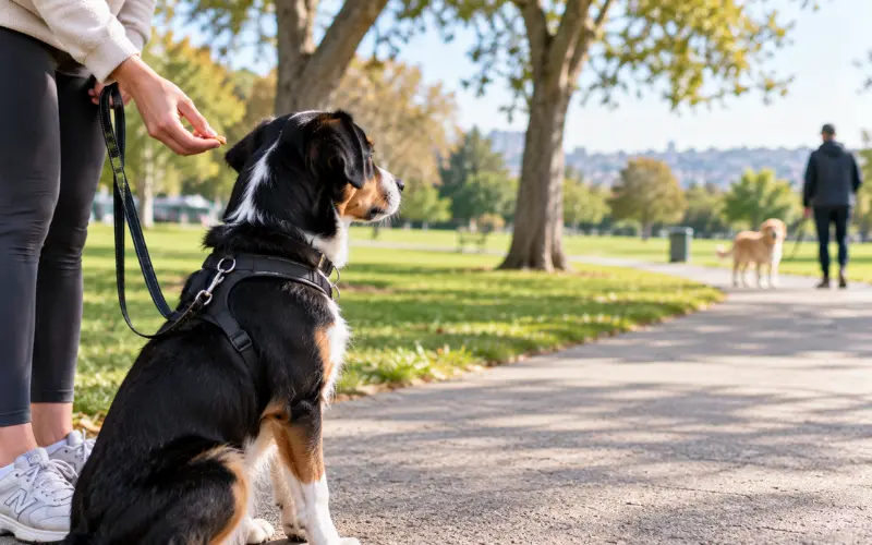 dog-counter-conditioning-treats-trigger-distance dog counter-conditioning training at a safe distance from a trigger