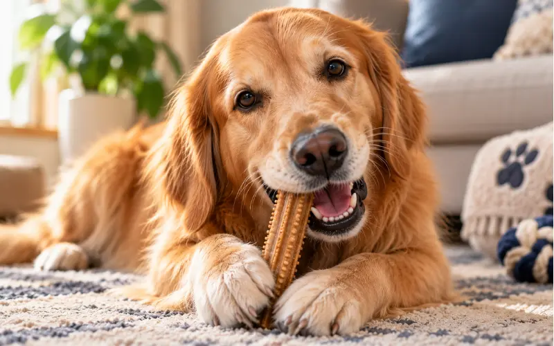 dog chewing VOHC verified dental chew